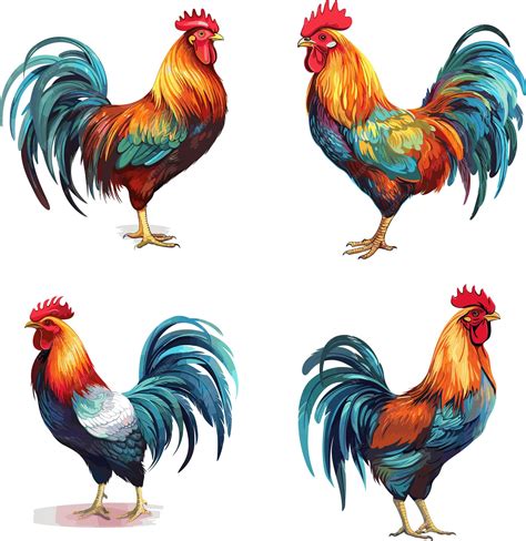 Premium Vector | Set of high detailed realistic vector cocks roosters ...