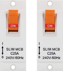 CONA Slim MCB C-Type 25A SP Switch 240V/415V, White - Pack of 2|MCB ...