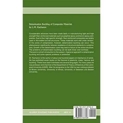 Delamination Buckling of Composite Materials: 14 (Mechanics of Elastic ...