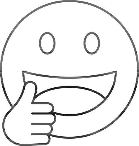 Stroke Style Smiley Emoji Showing Thumbs Up Icon. 24463560 Vector Art ...