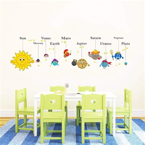 Rawpockets 'Solar System Cartoons ' Wall Self-Adhesive Stickers for ...