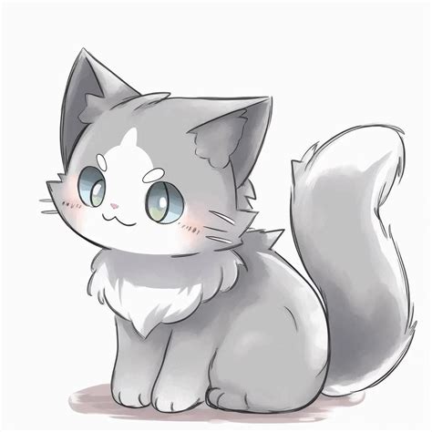 Cate Cute Chibi Anime Cartoon Character Orange Color Cute Cat In
