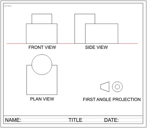 Orthographic View Drawing First Angle Method 的图像结果