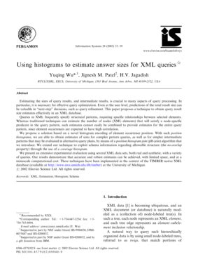 Fillable Online cs indiana Using histograms to estimate answer sizes ...