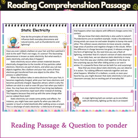 Static Electricity | Reading Comprehension Passage and Questions ...