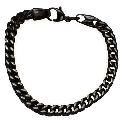 Buy Black Stainless Steel Classic Franco Chain Bracelet Online - Inox ...