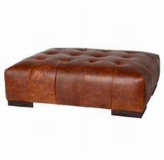 Rectangular Leather Ottoman Coffee Table by Cisco Brothers Arden Modern Classic Tufted Terracotta Rectangular Leather Ottoman Coffee Table