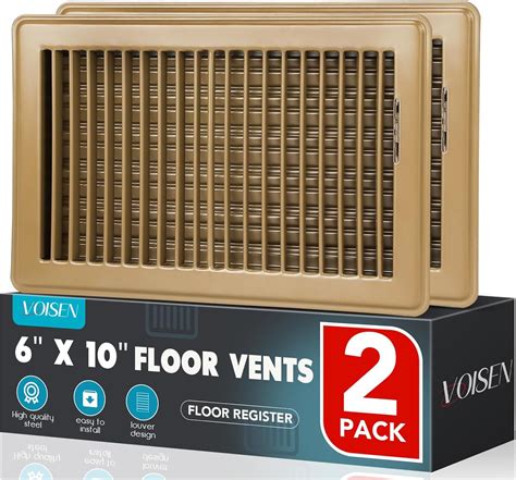 Floor Register 6x10, 2 Pack Floor Vent Covers, Steel Adjustable Air ...