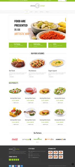 美食网站网页设计html代码，精美的餐厅网页设计模板-17素材网