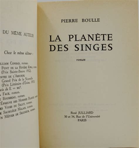 La Planete Des Singes The Planet of the Apes | Pierre Boulle | First ...