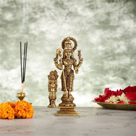 Buy Superfine Brass Lord Murugan Kartikeya Idol - 8 Inch - Budhshiv.com
