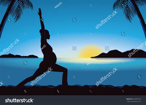 Silhouette Pregnancy Woman Doing Exercise Yoga: เวกเตอร์สต็อก (ปลอดค่าลิขสิทธิ์) 329200763 ...