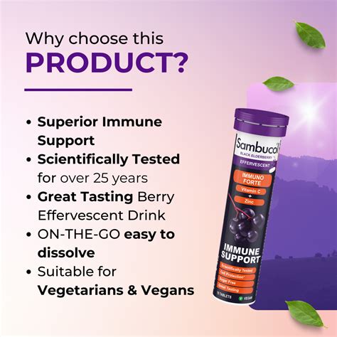 Sambucol Immuno Forte Effervescent, PLUS Vitamin C + Zinc, Immune Supp – Ultimate Sup