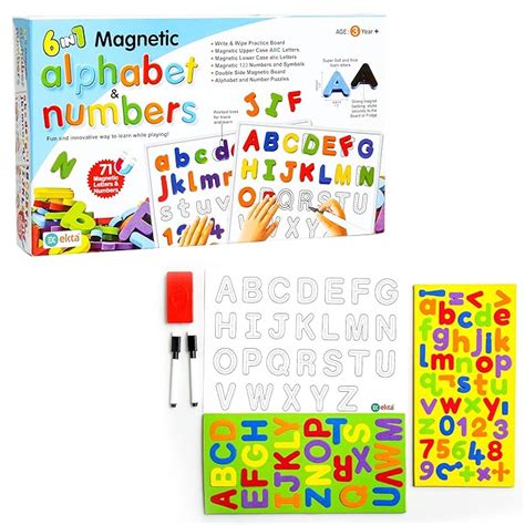 Ekta 6 in 1 Magnetic Alphabet & Numbers Game, Learning & Educational ...