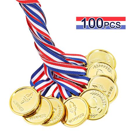 Buy Caydo 100 Pieces Gold Medals for Kids Medals for Awards Plastic ...