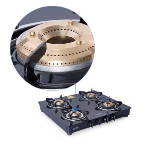 Glen 4 Burner LPG Gas Stove | 6mm Thick Toughened Glass Top | Brass ...