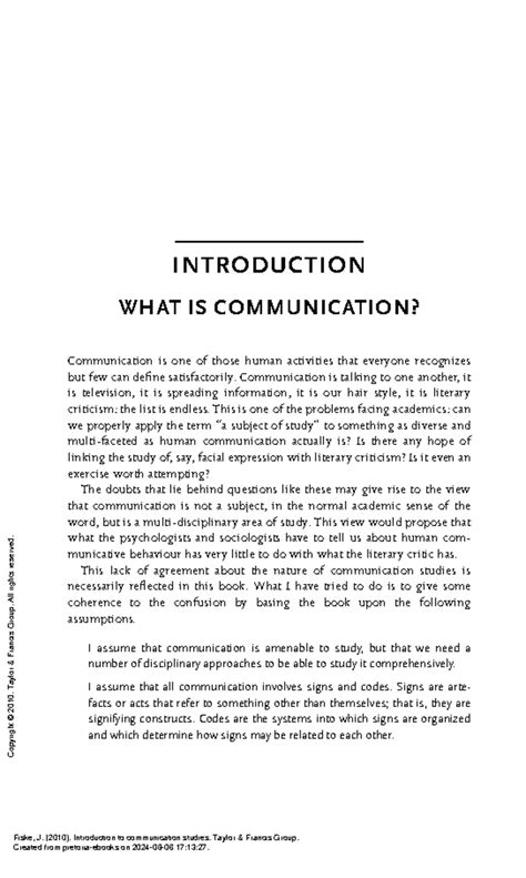 Introduction to Communication Studies - ( Introduction WHAT IS Communication ...