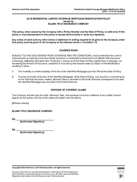 Fillable Online Decertification of ALTA Policy Forms and Technical ...