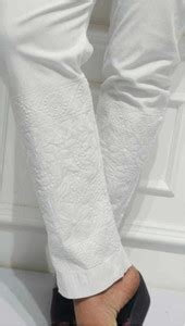 premium chikan Slim Fit Women White Trousers - Buy premium chikan Slim ...