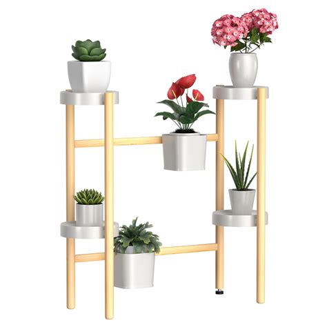 WTZ Plant Stand Indoor, Bamboo Plant Shelf, 6 Tier Tall Plant Stand Outdoor for Multiple Plants ...