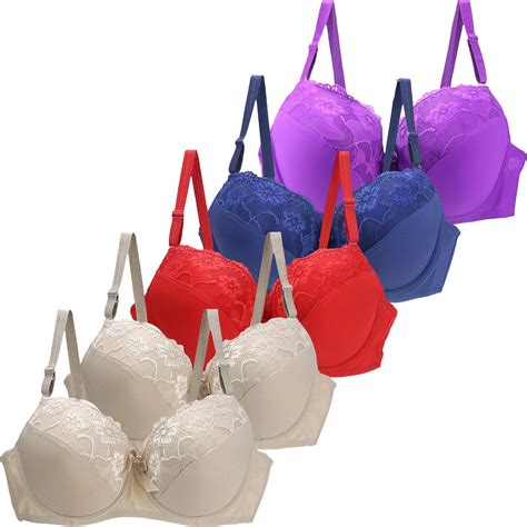 Dorinao 4Pc Plus Size Underwire Lace Bra Set – Bcde Cups 34-44 with ...