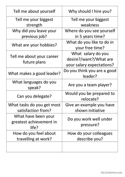 ESL Interview Worksheet 的图像结果