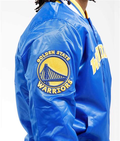 Full-Snap Satin Golden State Warriors Royal Jacket - Jackets Expert