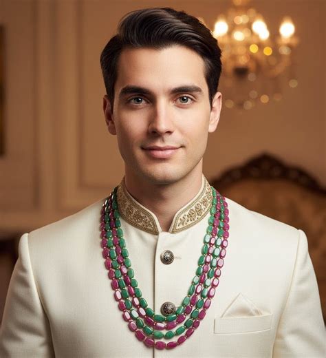 Pink & Emerald Green Beads Multilayered Stone Groom Necklace – Jaipri