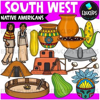 Southwest | Native American Indian Clip Art Set {Educlips Clipart}