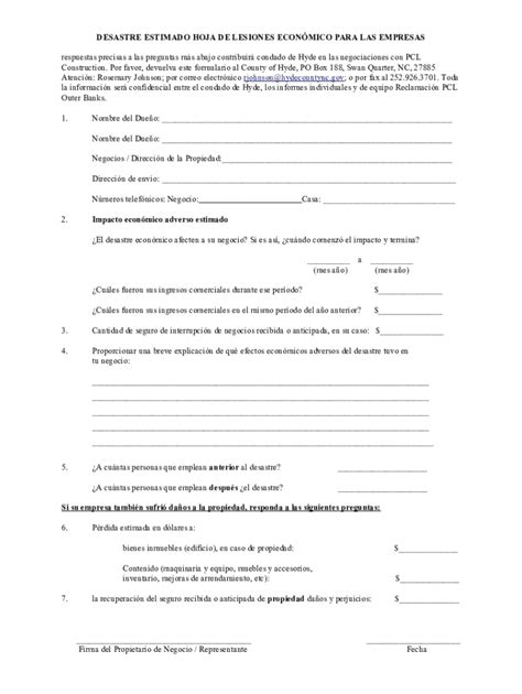 Fillable Online ESTIMATED DISASTER ECONOMIC INJURY WORKSHEET FOR ...