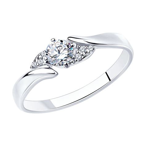Серебряное кольцо женское 925 пробы с камнями фианитами, серебро ...