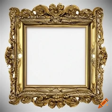 Ornate antique oval frame in gold tones on Craiyon