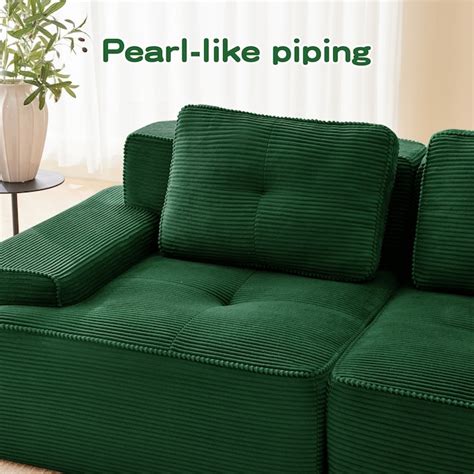 Homy Casa 117.3-in Hunter Green 3-Seat Modern Sectional Sofa with Plush ...