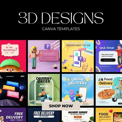 3D Designs Canva Templates For Social Media
