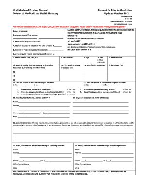 Utah Medicaid Provider Manual Request For Prior Authorization ...
