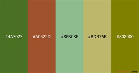 Islamic Color Palette and colors #4A7023 #A0522D #8FBC8F #BDB76B ...