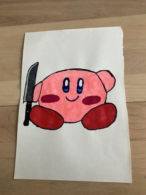 8.5 X 11" Kirby With Knife Poster, Made With Alcohol Markers. - Etsy