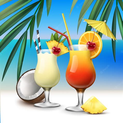 Tropical Drinks Clip Art