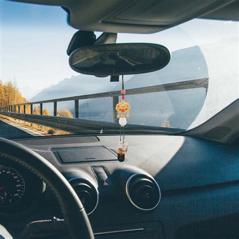 QIDITONG Car Mirror Accessory Hanging Chinese Rearview Mirror Hanger Cute Car Decoration Feng ...