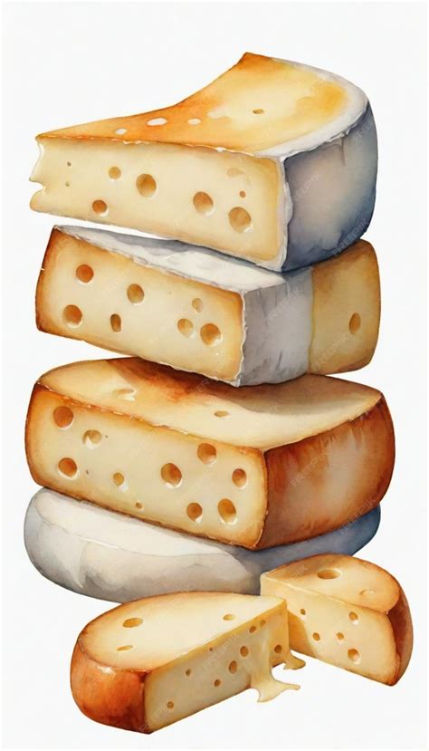 Premium Vector | A drawing of cheeses that are on a white background