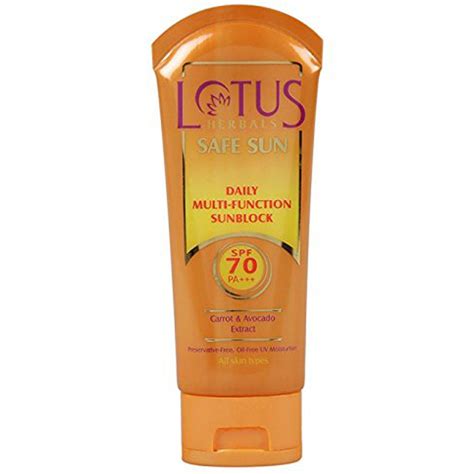 Lotus Herbals Safe Sun Daily Multi-Function SunBlock Cream SPF 70 PA ...
