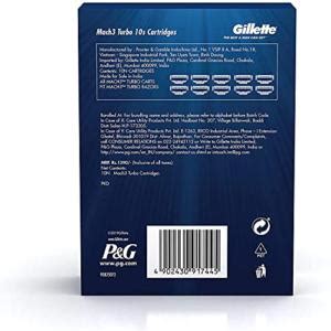 Gillette Mach Turbo 3 Shaving Blades- Pack of 10 (Cartridges ...