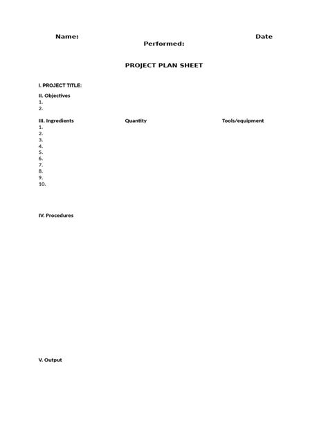 Project Plan Worksheet 的图像结果