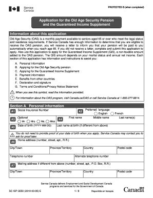 Fillable Online and the Guaranteed Income Supplement Fax Email Print ...