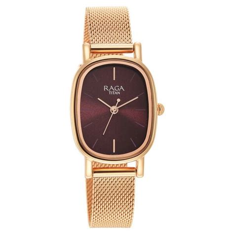 Buy Online Titan Raga Viva Brown Dial Analog Stainless Steel Strap ...