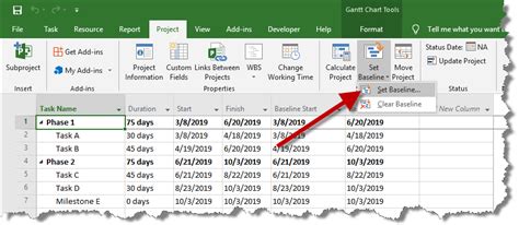Microsoft Project Baseline Tutorial 的图像结果