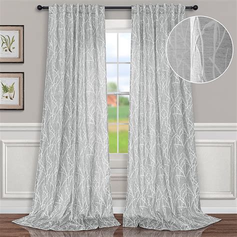 Amazon.com: Silver Grey and White Curtains 96 Inches Long for Living ...