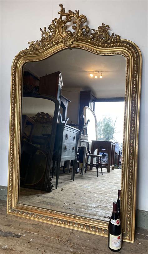 Large gilt 19th Century mirror in Antique Floor Mirrors