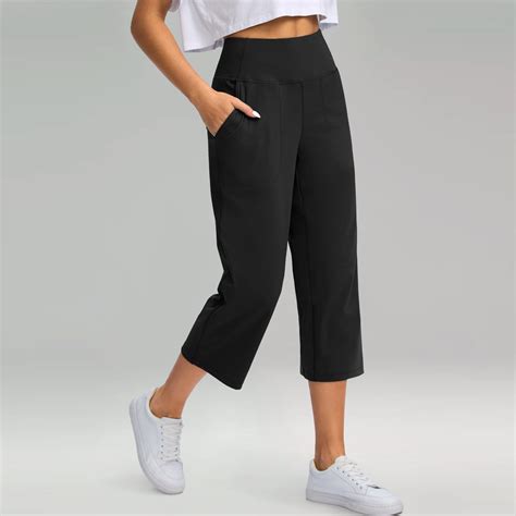 Mlqidk Plus Size Capris for Women Summer Straight Leg Crop Pants with ...