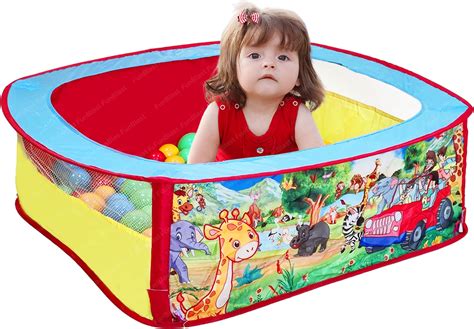 Buy FunBlast Large Size Ball Pool for Kids, Foldable Square Zoo Ball ...